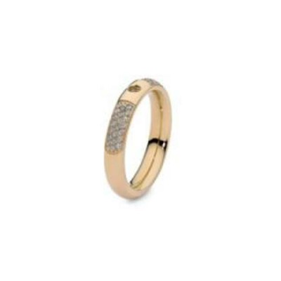 Bague QUDO Basic en métal doré, taille 52