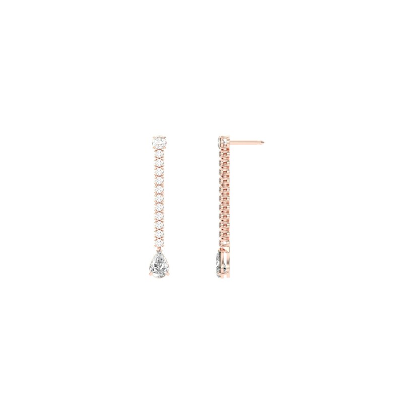 Boucles d'oreilles Frojo en or rose et diamants