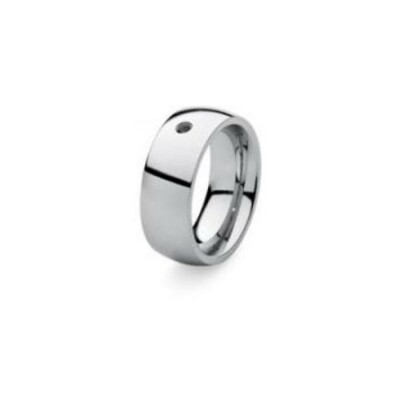 Bague QUDO Basic en acier, taille 50