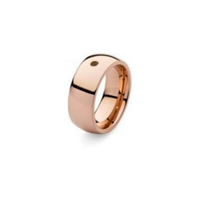 Bague QUDO Basic en métal doré rose, taille 52