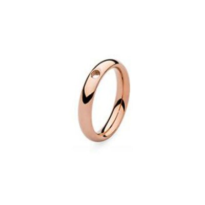 Bague QUDO Basic en métal doré rose, taille 48