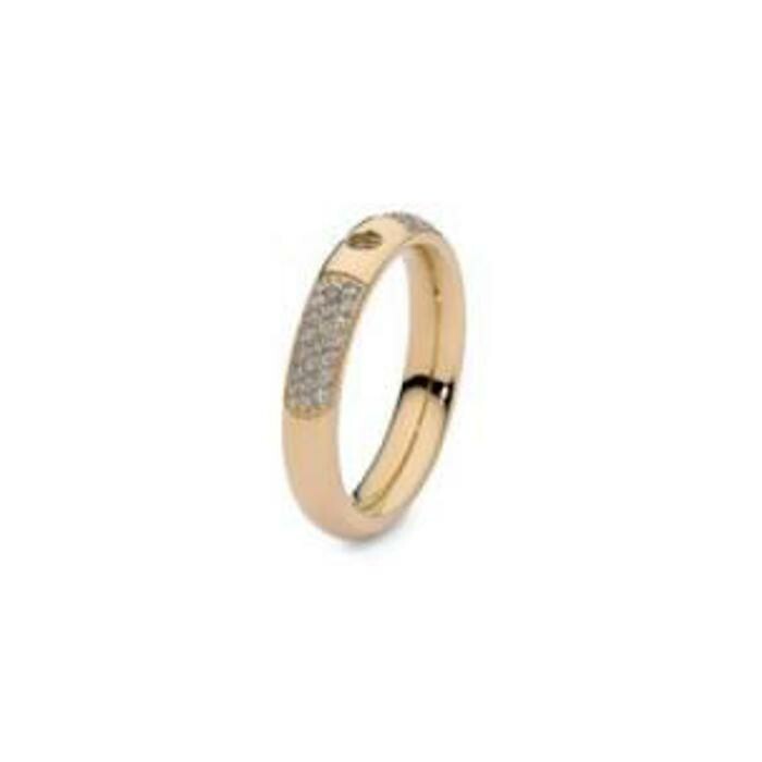 Bague QUDO Basic en métal doré, taille 62