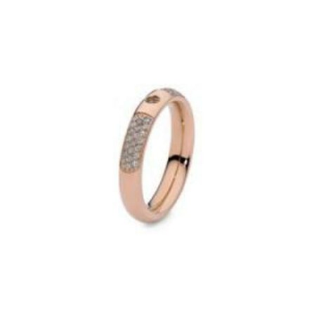 Bague QUDO Basic en métal doré rose, taille 62