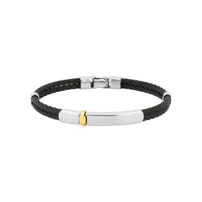 Bracelet en or jaune et acier
