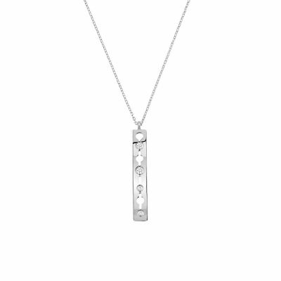 Pendentif sur chaîne Pulse dinh van petit modèle en or blanc et diamants