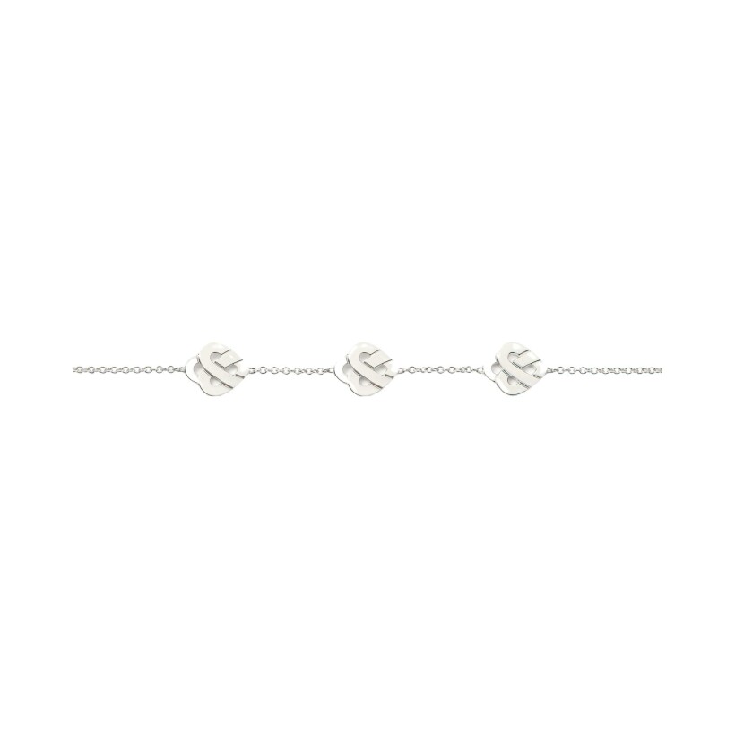 Bracelet Poiray Coeur Entrelacé modèle multi en or blanc