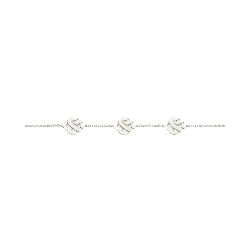 Bracelet Poiray Coeur Entrelacé modèle multi en or blanc