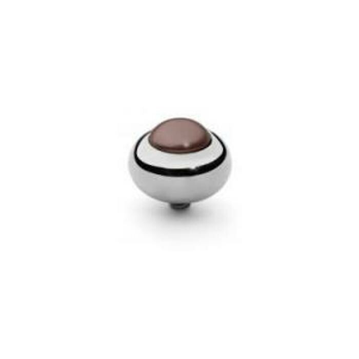 Top QUDO Tondo en acier et pierre de couleur velvet brown pearl