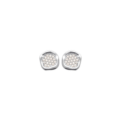 Boucles d'oreilles en argent rhodié et oxydes de zirconium