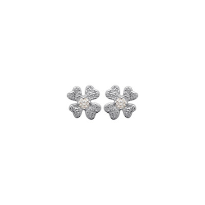 Boucles d'oreilles en argent rhodié et oxydes de zirconium