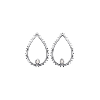 Boucles d'oreilles en argent rhodié et oxydes de zirconium