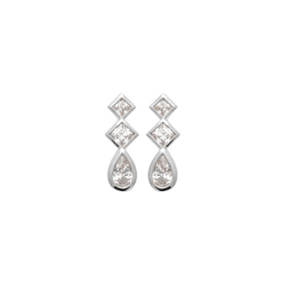 Boucles d'oreilles en argent rhodié et oxydes de zirconium