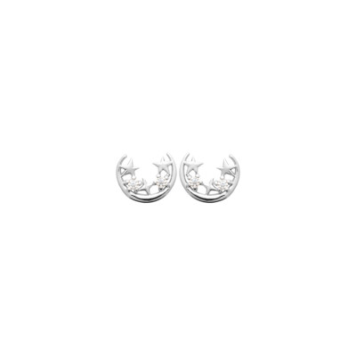 Boucles d'oreilles en argent rhodié et oxydes de zirconium