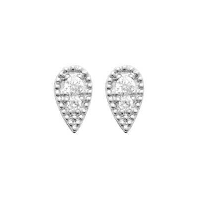 Boucles d'oreilles en argent rhodié et oxydes de zirconium