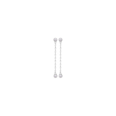 Boucles d'oreilles en argent rhodié et oxydes de zirconium