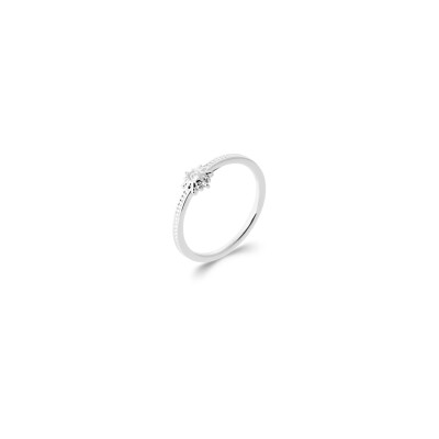 Bague en argent rhodié et oxyde de zirconium