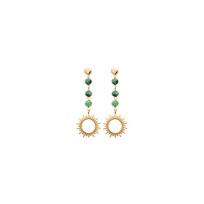 Boucles d'oreilles en plaqué or et rubis zoisites