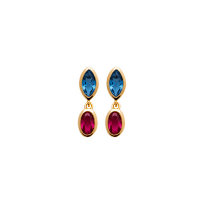 Boucles d'oreilles en plaqué or et pierres synthétiques