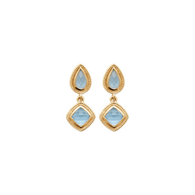 Boucles d'oreilles en plaqué or et pierres synthétiques