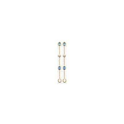 Boucles d'oreilles en plaqué or, oxydes de zirconium et pierres de couleurs