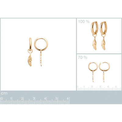 Boucles d'oreille pendantes créoles en plaqué or