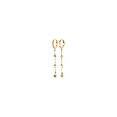 Boucles d'oreilles créoles en plaqué or et oxydes de zirconium