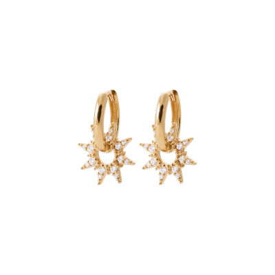 Boucles d'oreilles créoles en plaqué or et oxydes de zirconium