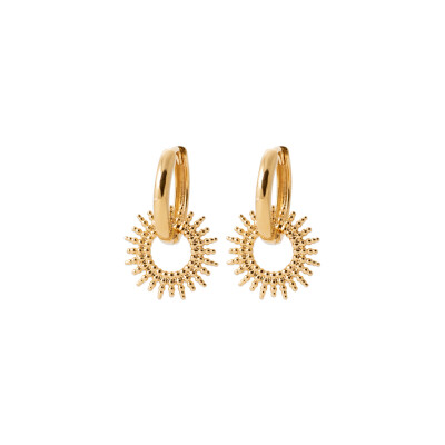 Boucles d'oreille pendantes créoles en plaqué or