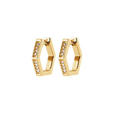 Boucles d'oreilles créoles en plaqué or et oxydes de zirconium