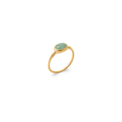 Bague en plaqué or et aventurine