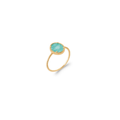 Bague en plaqué or et amazonite