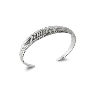 Bracelet jonc en argent rhodié