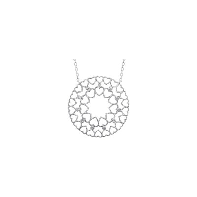 Collier en argent rhodié, 45cm