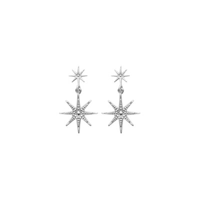 Boucles d'oreilles en argent rhodié