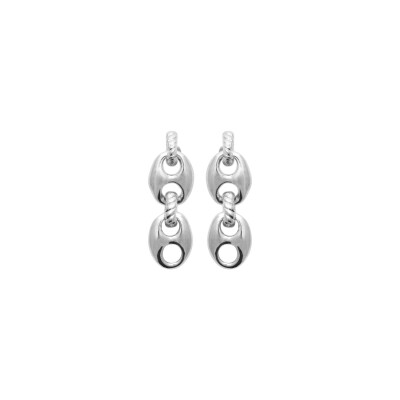 Boucles d'oreilles en argent rhodié