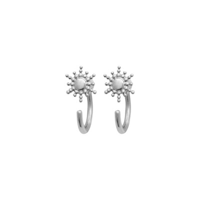 Boucles d'oreilles créoles en argent rhodié