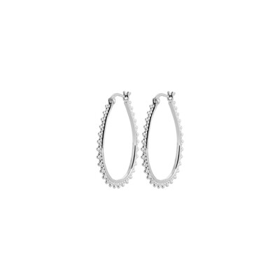 Boucles d'oreilles créoles en argent rhodié