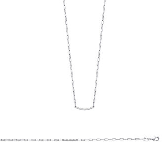 Bracelet en argent rhodié et oxyde de zirconium, 18cm