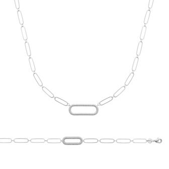 Bracelet en argent rhodié et oxyde de zirconium, 18cm