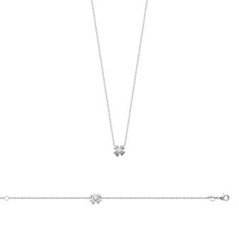 Bracelet en argent rhodié et oxyde de zirconium, 18cm