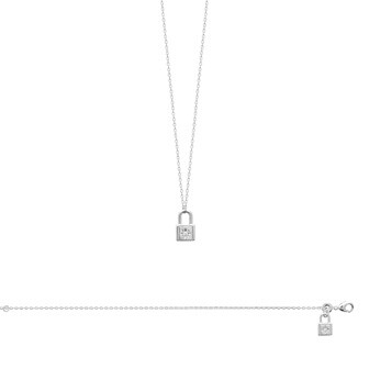 Bracelet en argent rhodié et oxyde de zirconium, 18cm