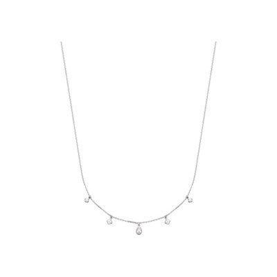 Collier en argent rhodié et oxyde de zirconium, 45cm