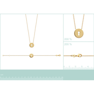 Collier en plaqué or, 45cm