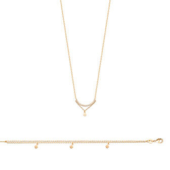 Collier en plaqué or et oxyde de zirconium
