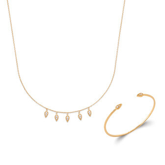 Bracelet jonc en plaqué or et oxyde de zirconium