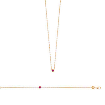 Bracelet en plaqué or et pierre synthétique, 18cm