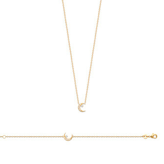 Bracelet en plaqué or et oxyde de zirconium, 18cm