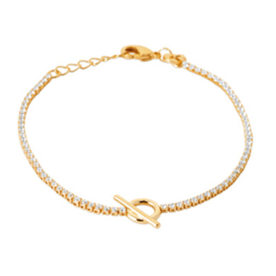 Collier en plaqué or et oxyde de zirconium, 45cm