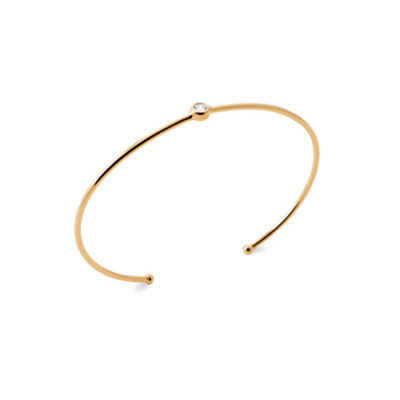 Bracelet jonc en plaqué or et oxyde de zirconium