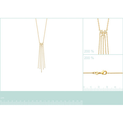Collier en plaqué or et oxyde de zirconium, 45cm